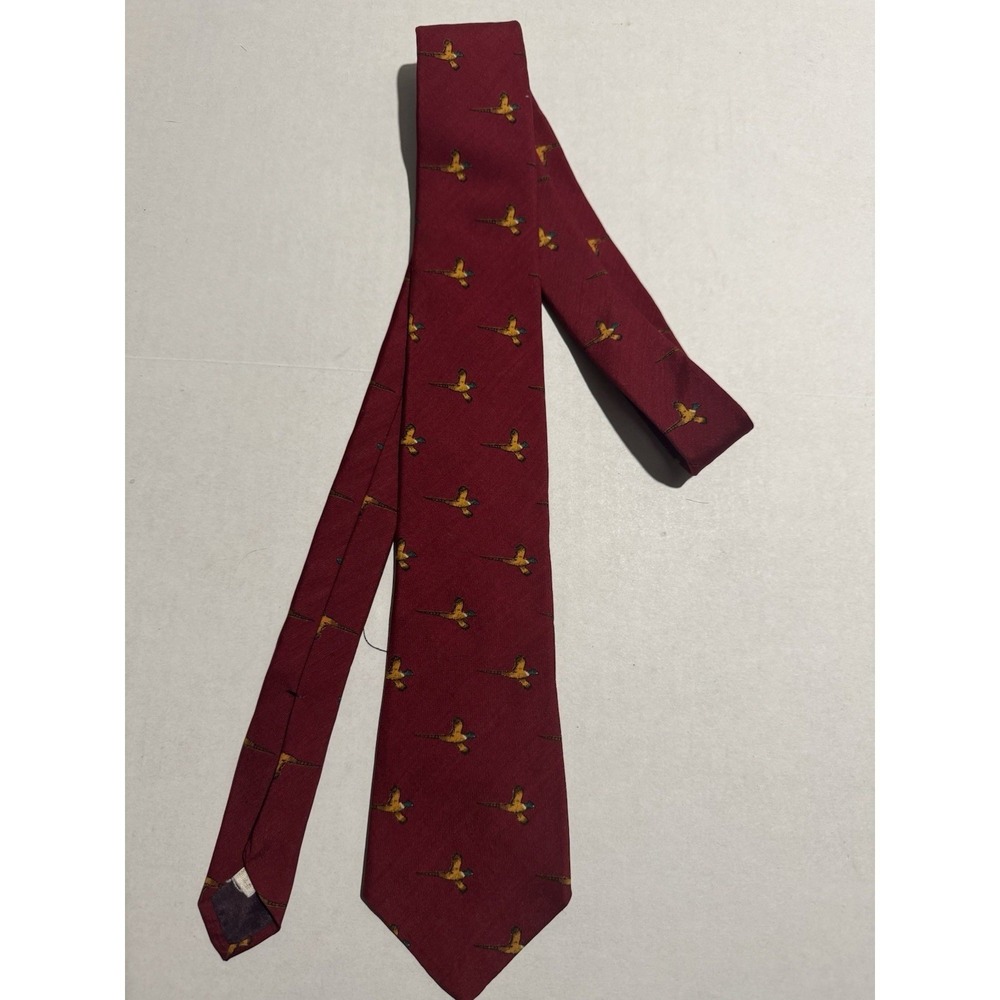 Gant Brand‎ 50% Wool Men's Necktie, Burgandy w/ Ducks #808